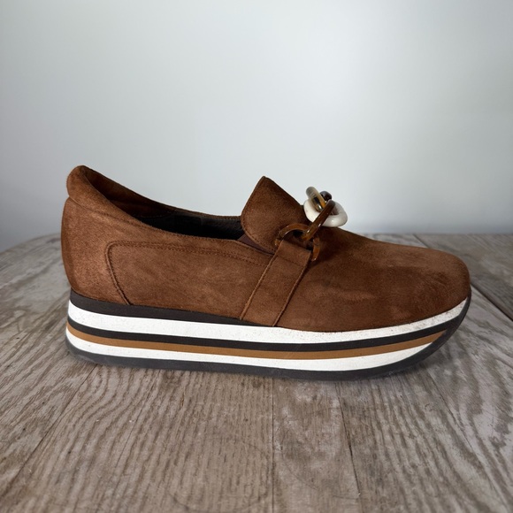 Softwaves Gada Loafer in Chocolate Brown Striped Platform Women’s Size 41 - Picture 11 of 12